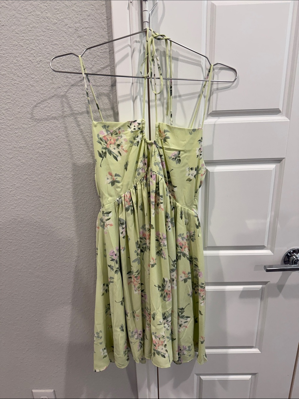 Abercrombie & Fitch Pastel Green Floral Mini Dress